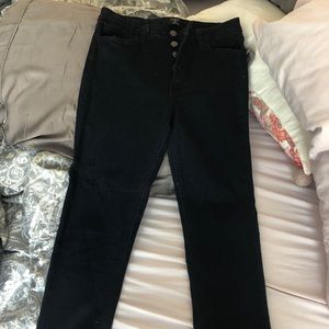 High waisted Dark Blue/Black Denim Jean